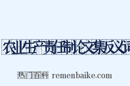 农业生产责任制论文集反义词是什么意思的图片